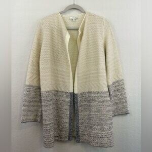 Lucky Brand Textured Two Tone Open Knit Cardigan Sweater - L